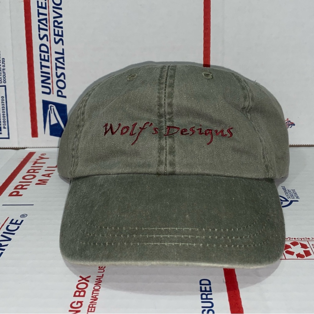 Wolf's wolf 🐺 Designs Olive Green baseball Cap dad hat wolves wolfs Adams unisex